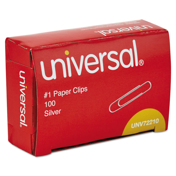 Smooth Wire Paper Clips, Silver, 100 Paper Clips