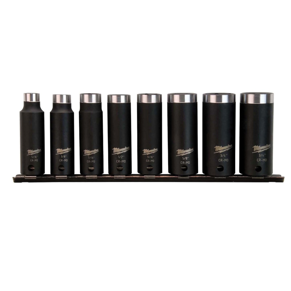 SHOCKWAVE™ Deep Well SAE Socket Set, 8 Pieces, 6-Point, 3/8 in Drive, Heat Treated Steel