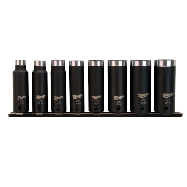 SHOCKWAVE™ Deep Well SAE Socket Set, 8 Pieces, 6-Point, 3/8 in Drive, Heat Treated Steel
