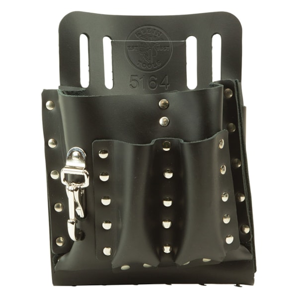 8-Pocket Slotted Leather Tool Pouch