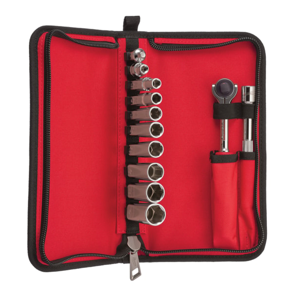 Metric Socket Set, 12 Pieces, For Use With Wrenches, 3/8 in Drive, Stainless Steel