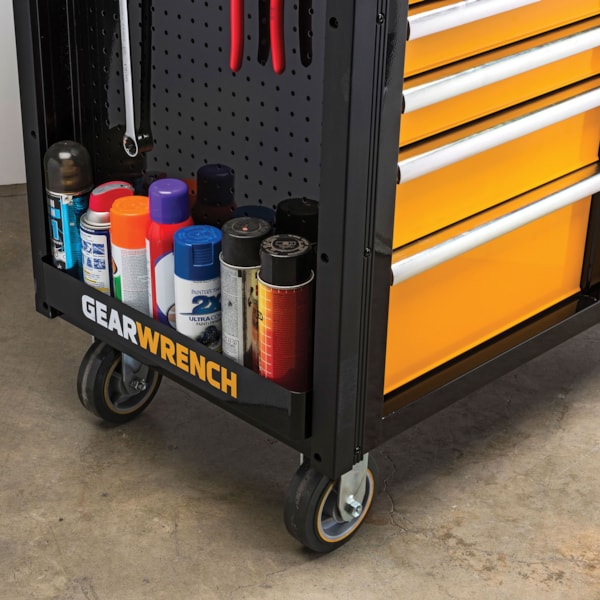 11-Drawer 42" Black/Orange Rolling Tool Cabinet Work Station