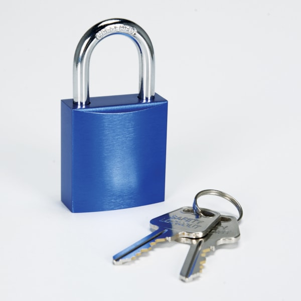 Northern Safety 1" Steel Shackle Padlock – Solid Aluminum Body, Keyed Different