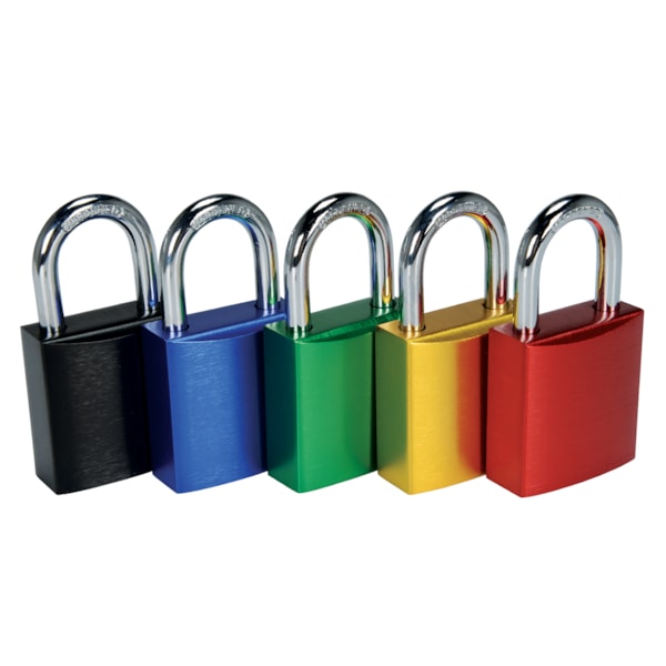 Northern Safety 1" Steel Shackle Padlock – Solid Aluminum Body, Keyed Different