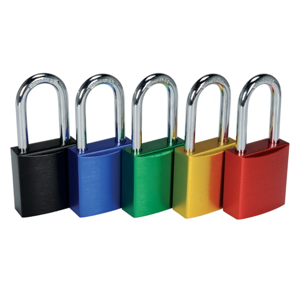 Northern Safety 1.5" Steel Shackle Padlock – Solid Aluminum Body, Keyed Different