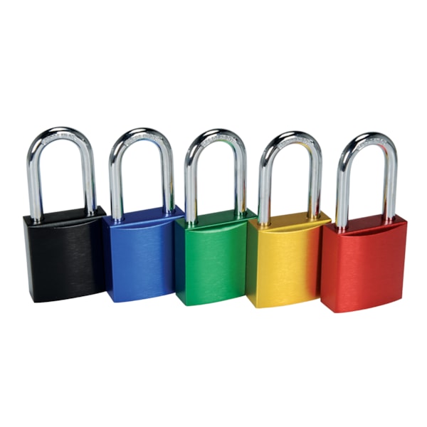 Northern Safety 1.5" Steel Shackle Padlock – Solid Aluminum Body, Keyed Different