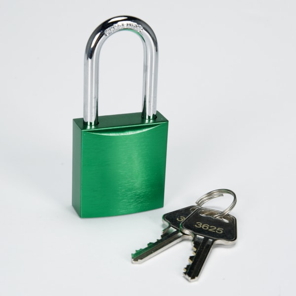 Northern Safety 1.5" Steel Shackle Padlock – Solid Aluminum Body, Keyed Different