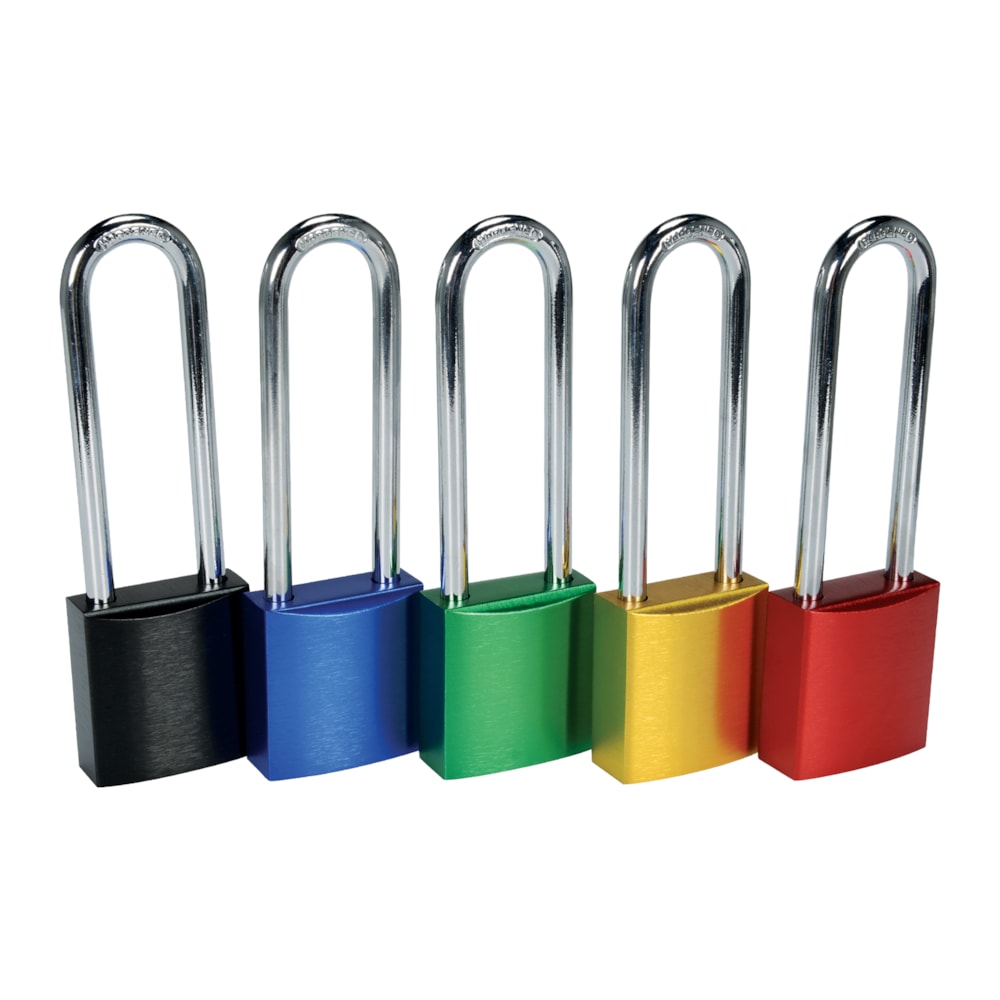 NSI Northern Safety 3" Steel Shackle Padlock – Solid Aluminum Body, Keyed Different