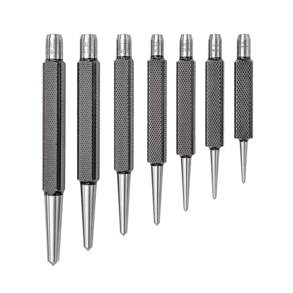 7-Piece Steel Square Shank Center Punch Set
