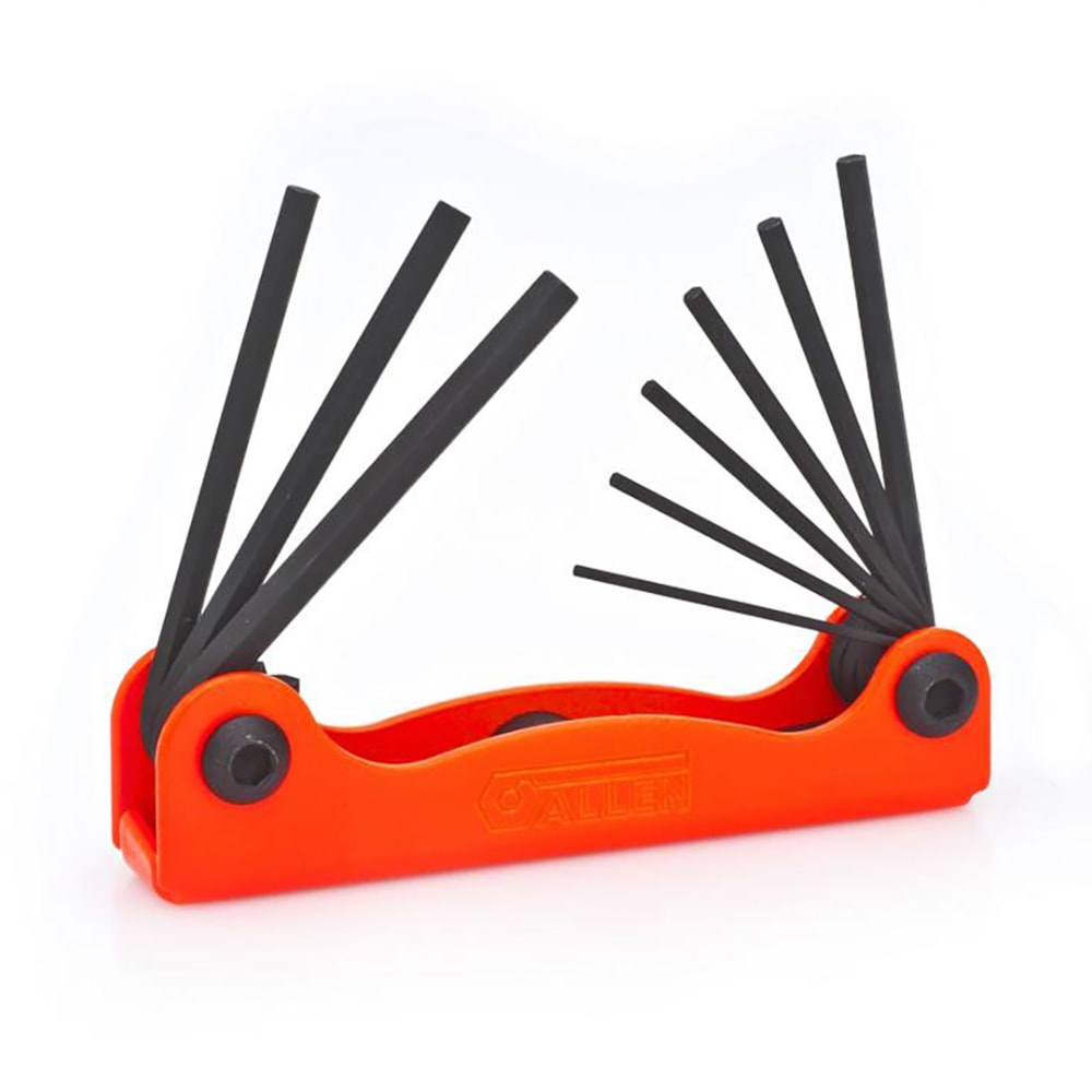 9-Piece 5/64" - 1/4" Hi-Vis Orange Fold-Up SAE Hex Key Wrench Set