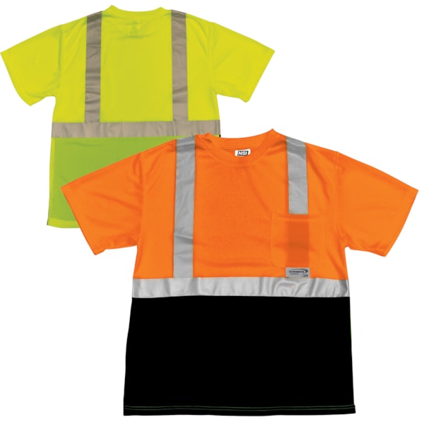 Class 2 Max-Dri™ Black Bottom Hi-Vis Traffic Safety T-Shirt