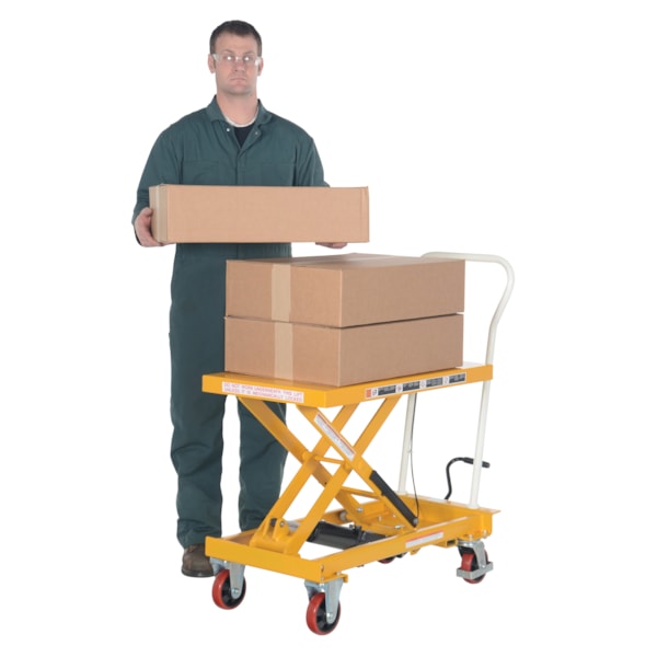 2-Speed 550 lb. Capacity Auto-Shift Hydraulic Elevating Table Lift Cart