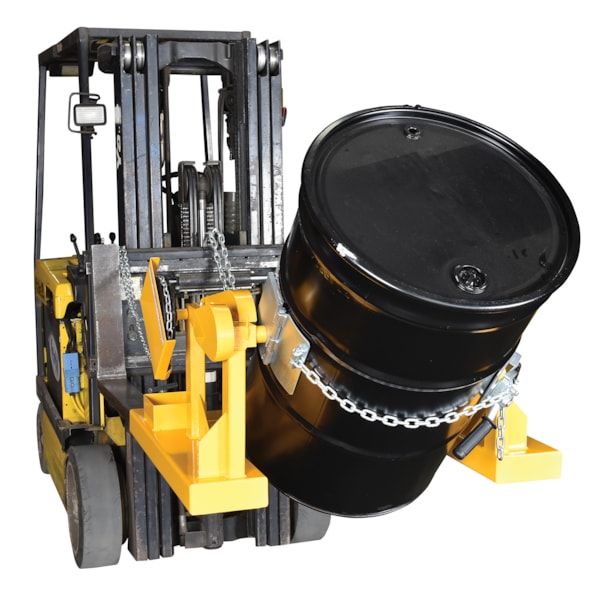 Fork Truck Drum Carrier & Rotator, 800 lb. Capacity