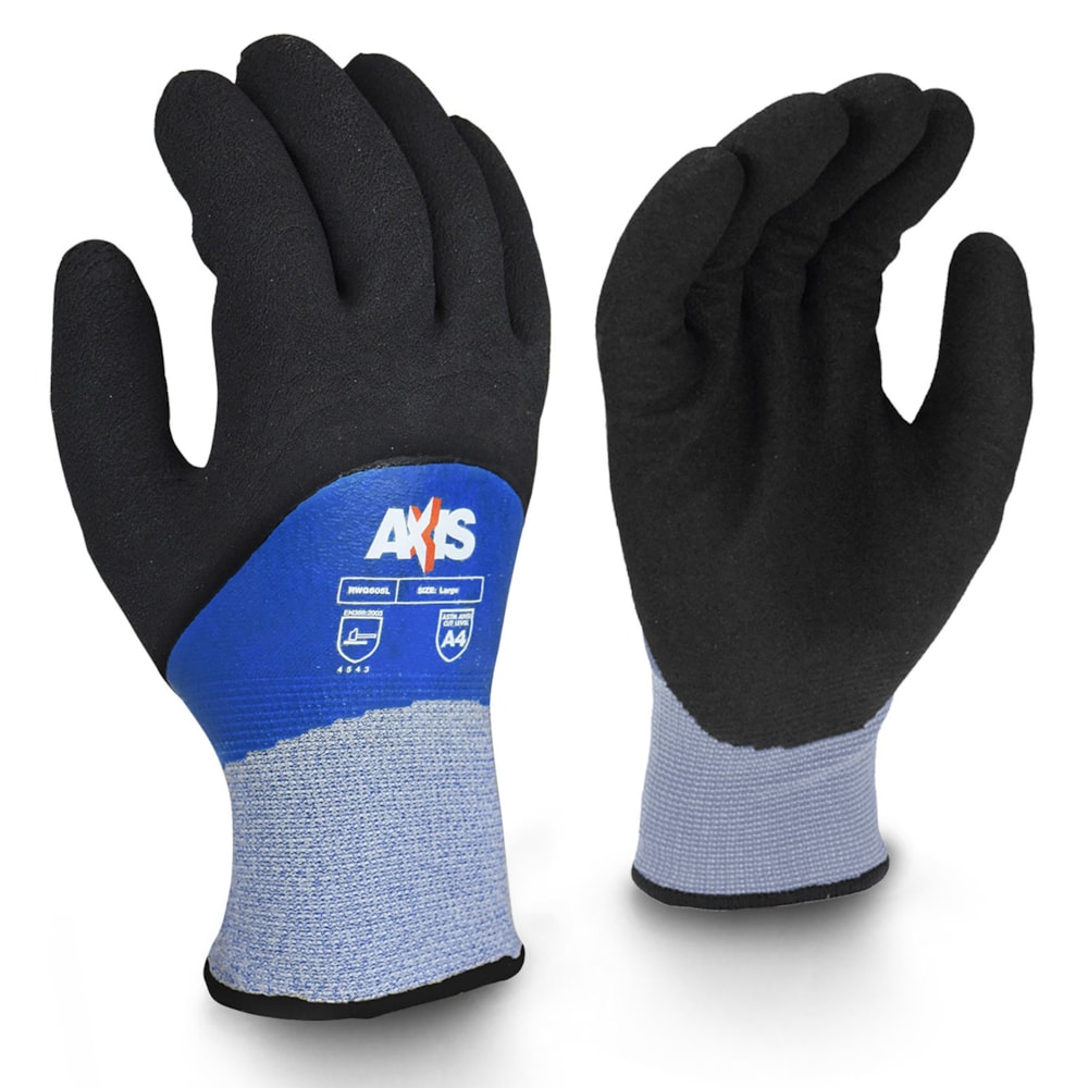 Axis 3/4 Latex Coated Acrylic Lined HPPE Level A4 Cut & Cold Resistant Gloves