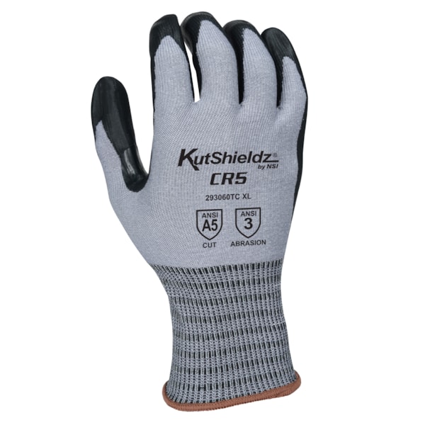 Touchscreen Reinforced Thumb Crotch Polyurethane Palm Coated HPPE Level A5 Cut Resistant Gloves
