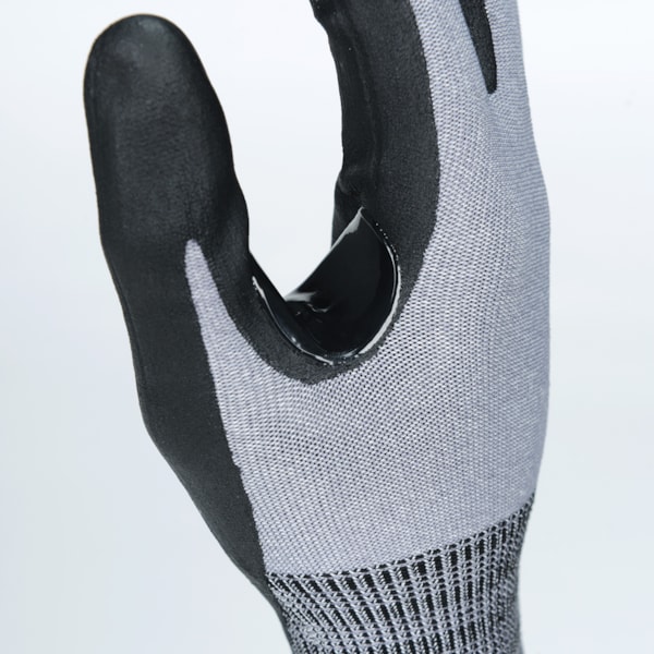 Touchscreen Reinforced Thumb Crotch Foam Nitrile Palm Coated HPPE Level A5 Cut Resistant Gloves