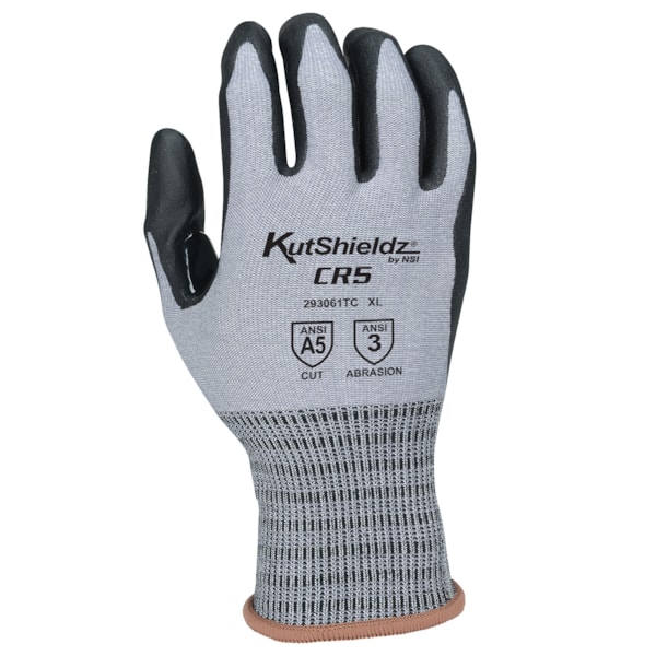 Touchscreen Reinforced Thumb Crotch Foam Nitrile Palm Coated HPPE Level A5 Cut Resistant Gloves