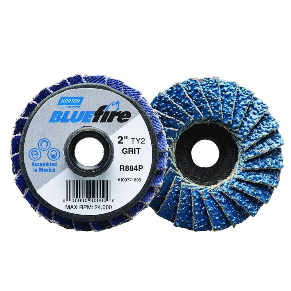 R884P 2" TS Type II Coarse P80G Zirconia Alumina Abrasive Plastic Flat Mini Flap Disc