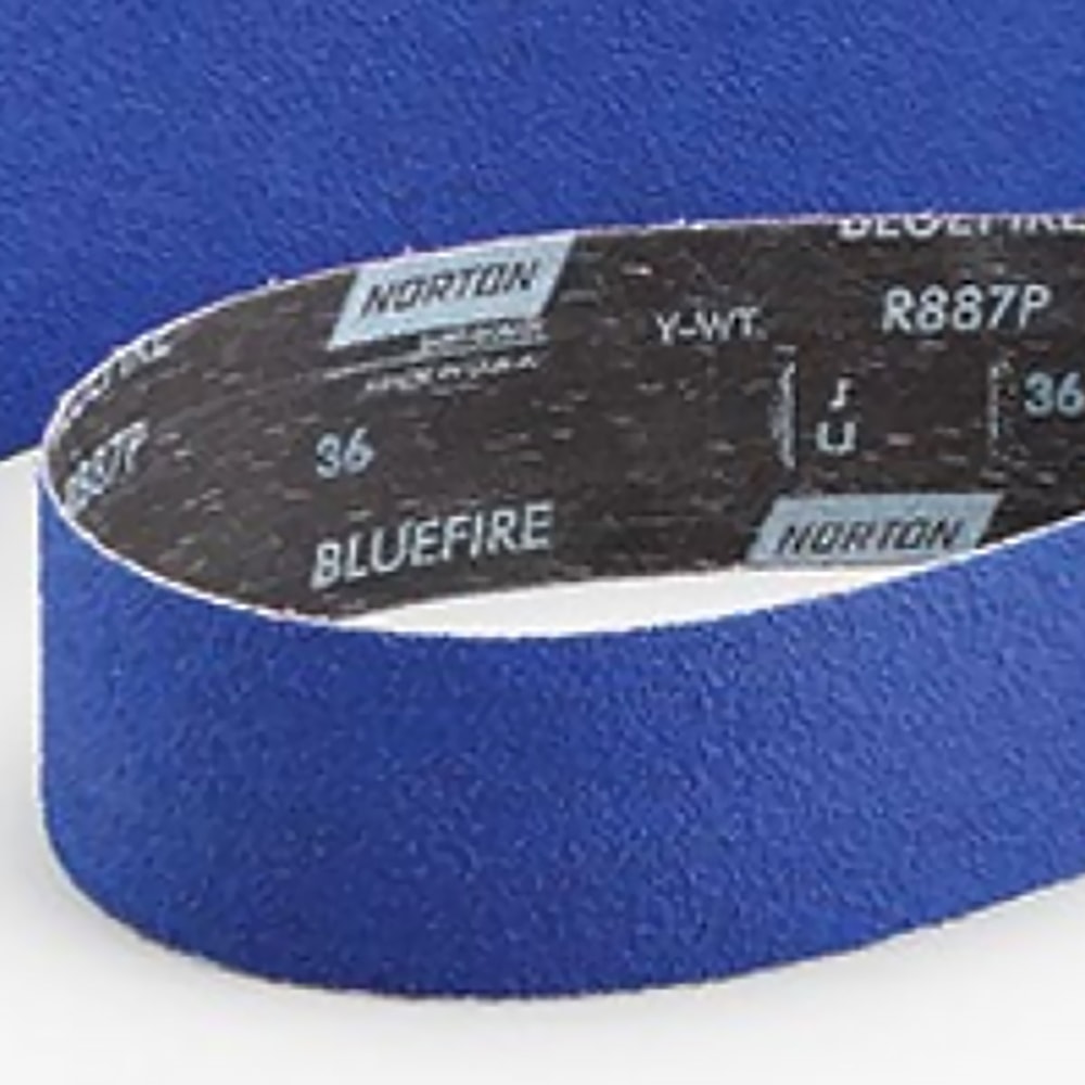 R884P 3"W x 132"L Extra Coarse 36G Zirconia Alumina Abrasive Narrow Backstand Belt