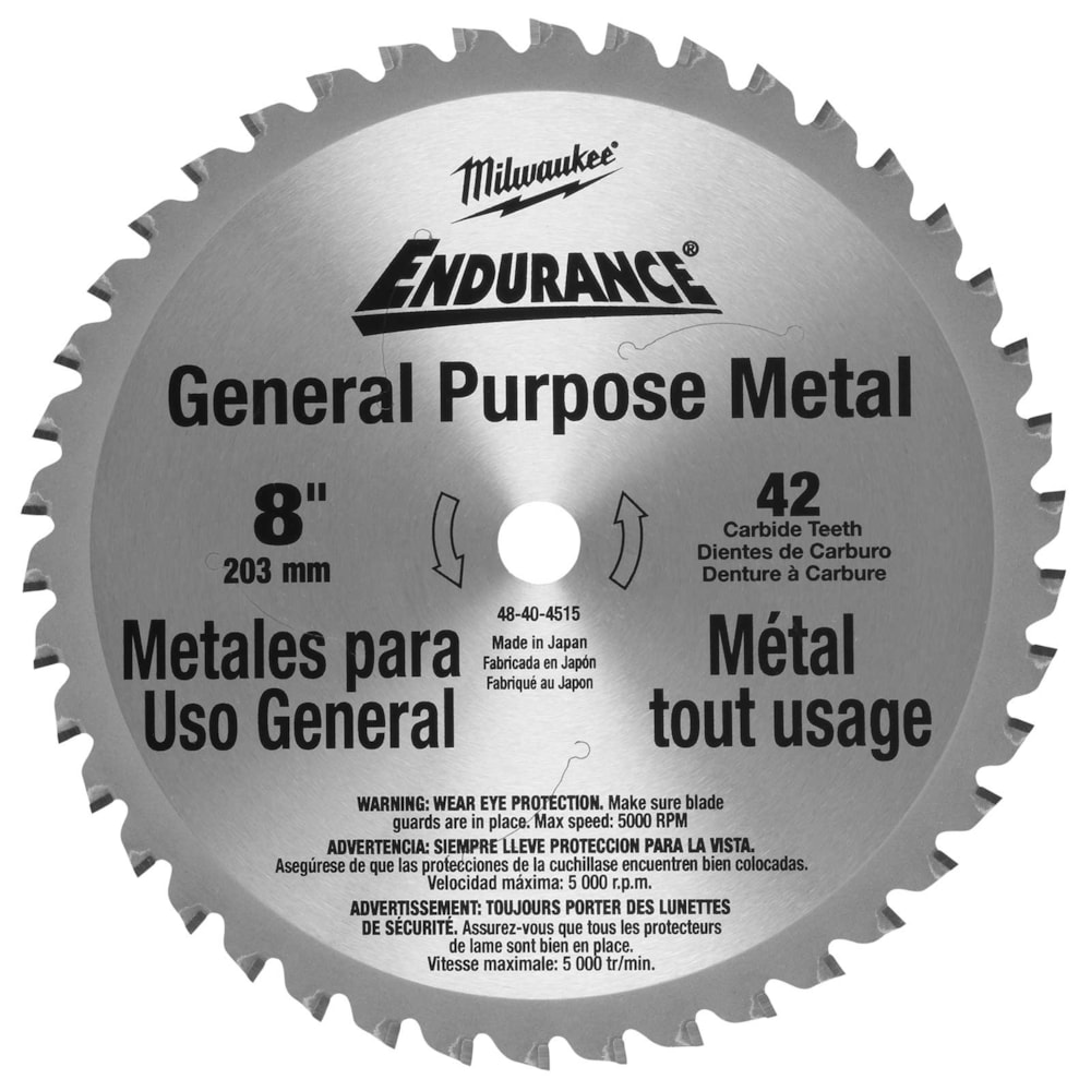 42-Teeth 8" Carbide Tip Ferrous Metal Circular Saw Blade