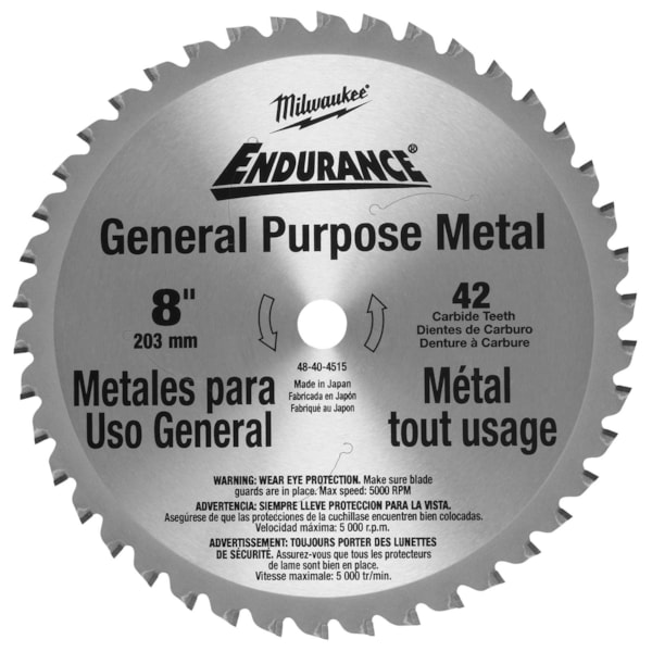 42-Teeth 8" Carbide Tip Ferrous Metal Circular Saw Blade