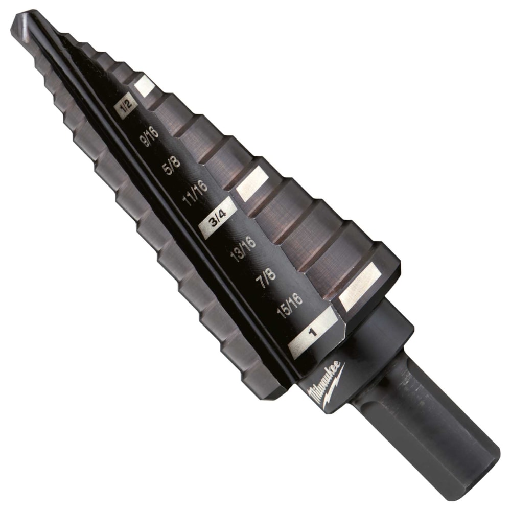Rapid Strike™ Tip Step Drill Bit, NO 8, 1/2 in - 1 in Hole Size Range, 9 Steps