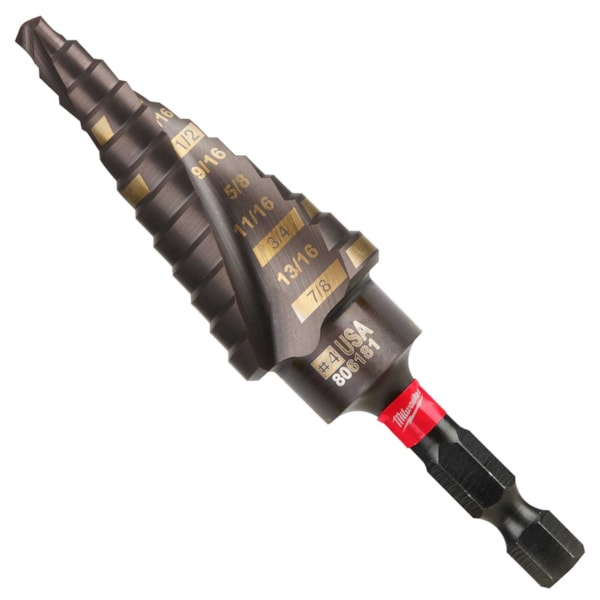 SHOCKWAVE™ Impact Duty™ NO 4 12-Step 3/16" - 7/8" Hole Size TiAlN Step Drill Bit