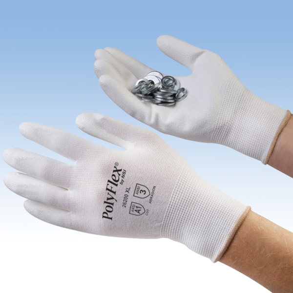 Polyurethane Coated White Nylon Gloves