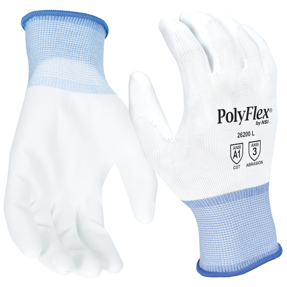 Polyurethane Coated White Nylon Gloves