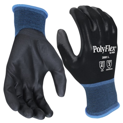 Polyurethane Palm Coated Black Nylon Gloves