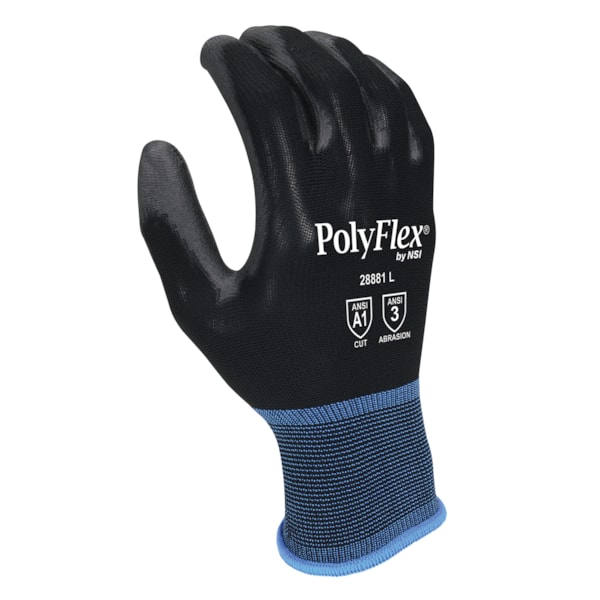 Polyurethane Palm Coated Black Nylon Gloves