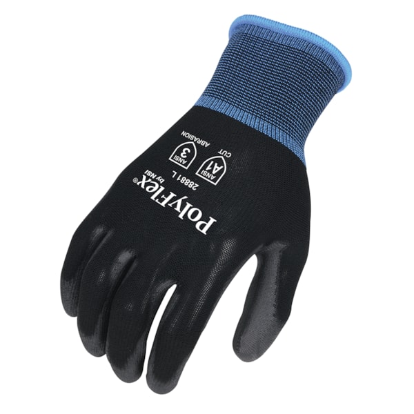 Polyurethane Palm Coated Black Nylon Gloves