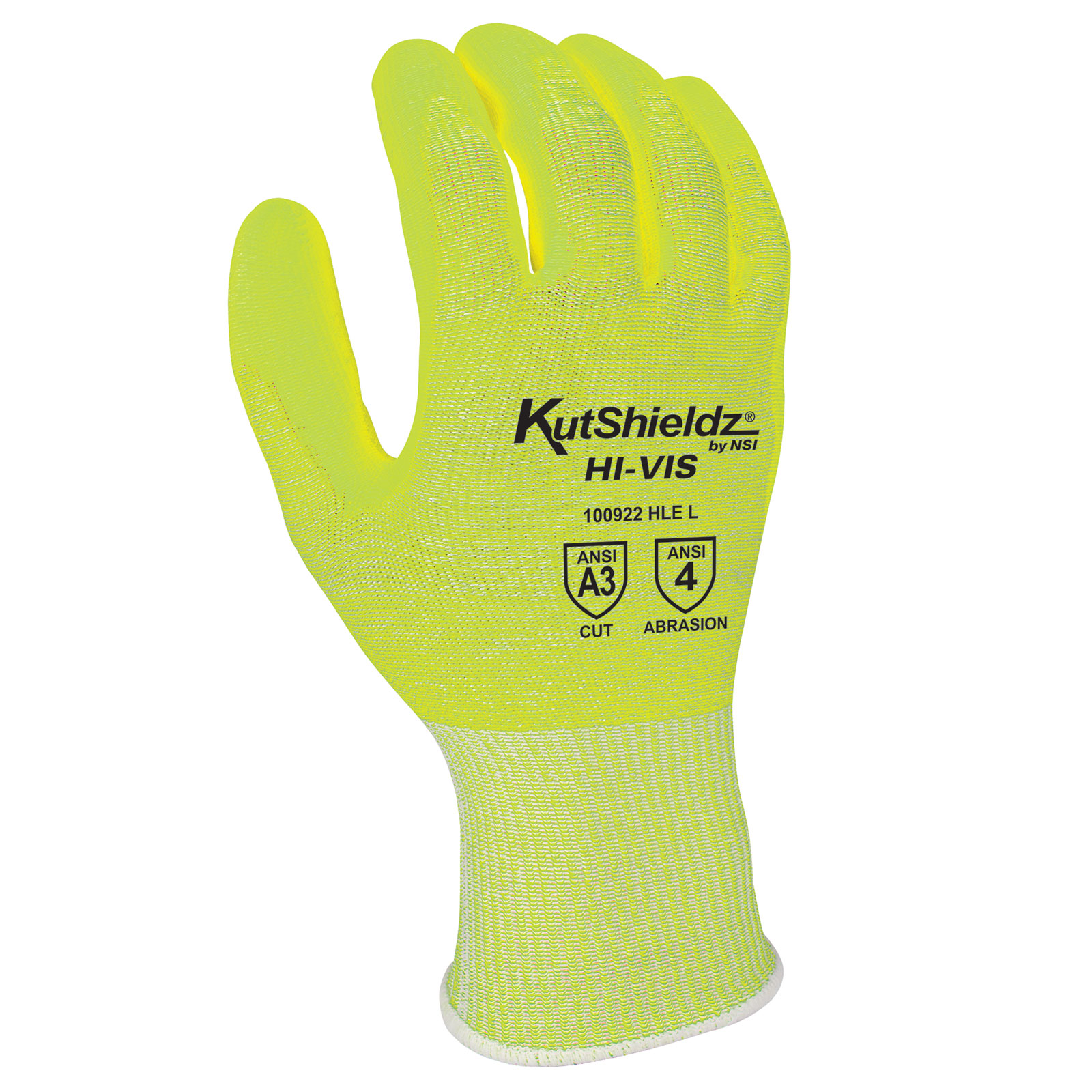 NSI KutShieldz™ Hi-Vis Polyurethane Palm Coated Level A3 Cut
