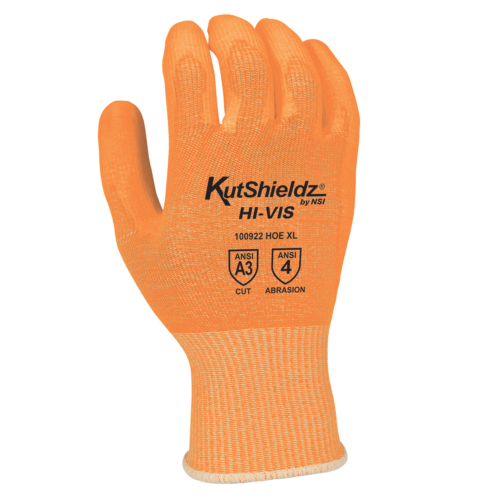 NSI KutShieldz™ Hi-Vis Polyurethane Palm Coated Level A3 Cut