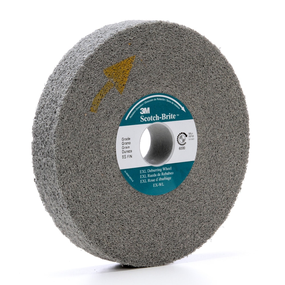 EXL Deburring Convolute Wheel, 6 in x 1/2 in x 1 in 8S FIN, 4 per case