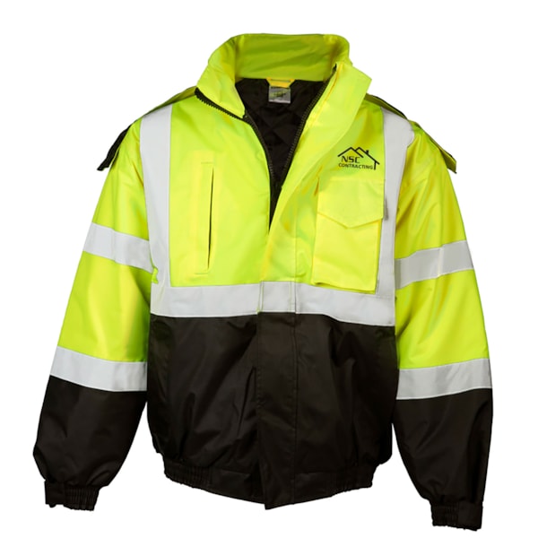 Class 3 Reflective Hi-Vis Economy Traffic Safety Bomber Jacket, Custom Product Add Your Logo