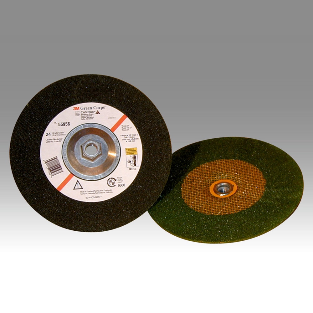 Green Corps™ Depressed Center Grinding Wheel, 24 9 in x 1/4 in x 5/8-11 Internal, 10 per inner 20 per case