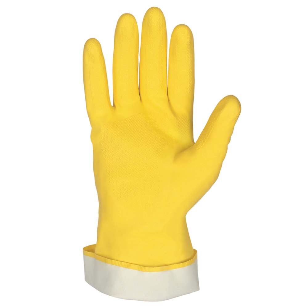 18 mil Flock Lined Yellow Latex, 12" Large Gloves