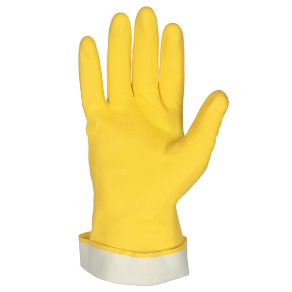 18 mil Flock Lined Yellow Latex, 12" Large Gloves