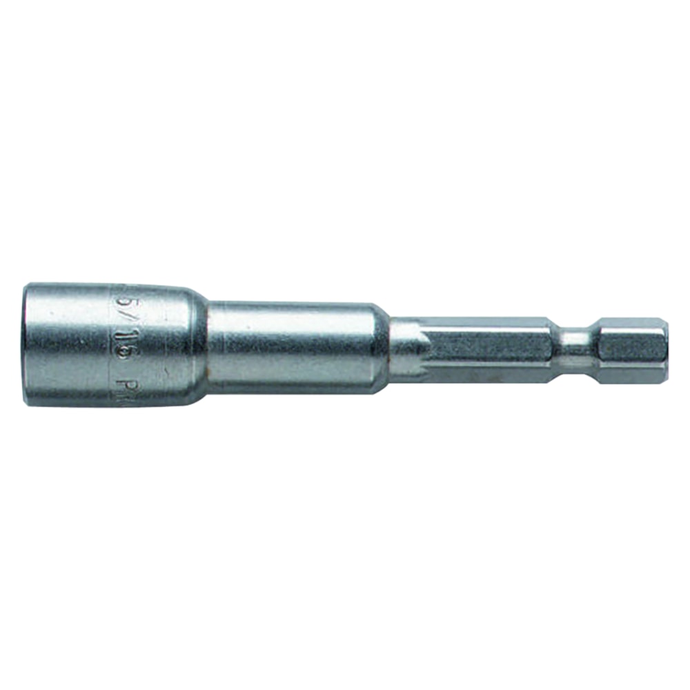 SAE Magnetic Nutsetter, 5/16", 2 9/16" OAL, Hex Shank, Heat Treated Steel