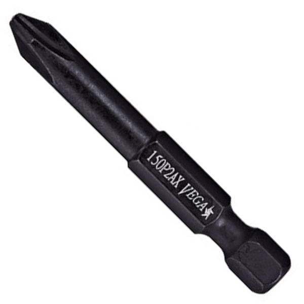 6" Extra Hard Phillips Power Bit, #2 Tip, Manganese Phosphate Finish