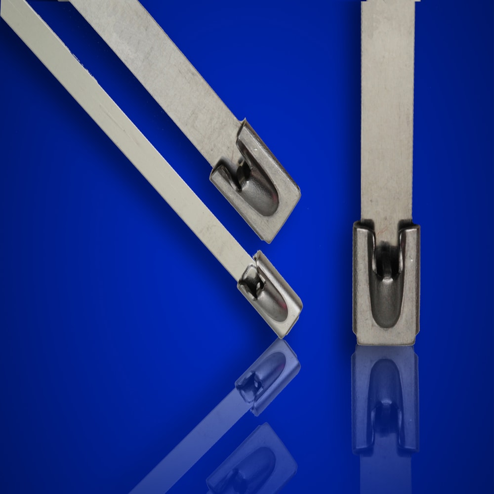 14" 316 Stainless Steel Uncoated 300 lb. Zip Ties, 100/Pack