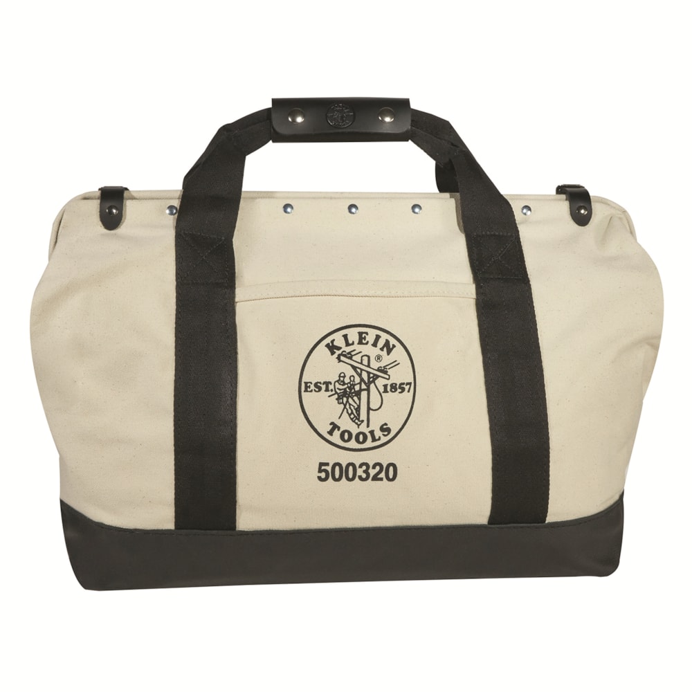 20" Canvas Tool Bag with Leather Bottom
