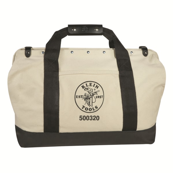 20" Canvas Tool Bag with Leather Bottom