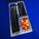 Specialty Pack Zip Ties, uv Black 7" & 11", Yellow & Red Connectors, 250 Pieces thumbnail 1