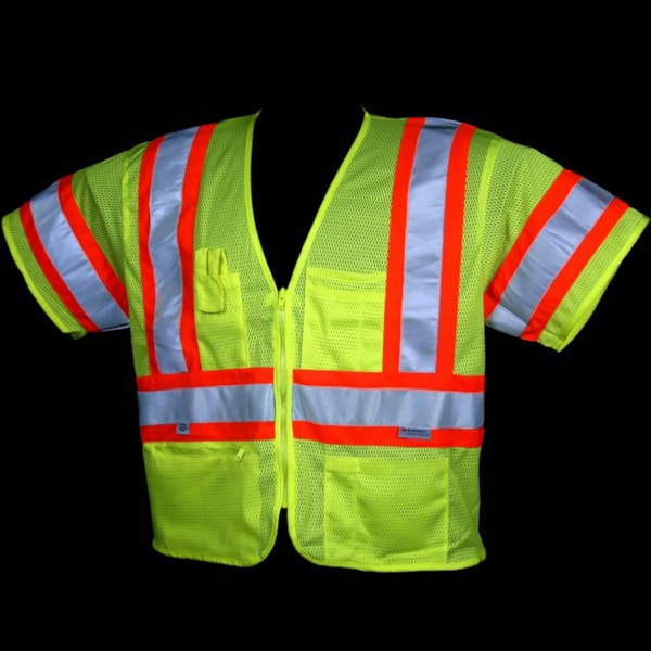 Class 3 Hi Vis Lime Mesh Safety Vest