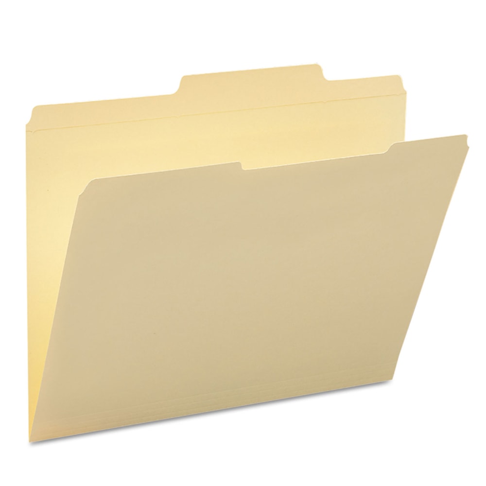 Letter Size Manilla Reinforced Guide Height File Folders 2/5-Cut Right of Center 2-Ply Tab 100/Box