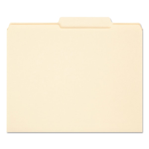 Letter Size Manilla Reinforced Guide Height File Folders 2/5-Cut Right of Center 2-Ply Tab 100/Box