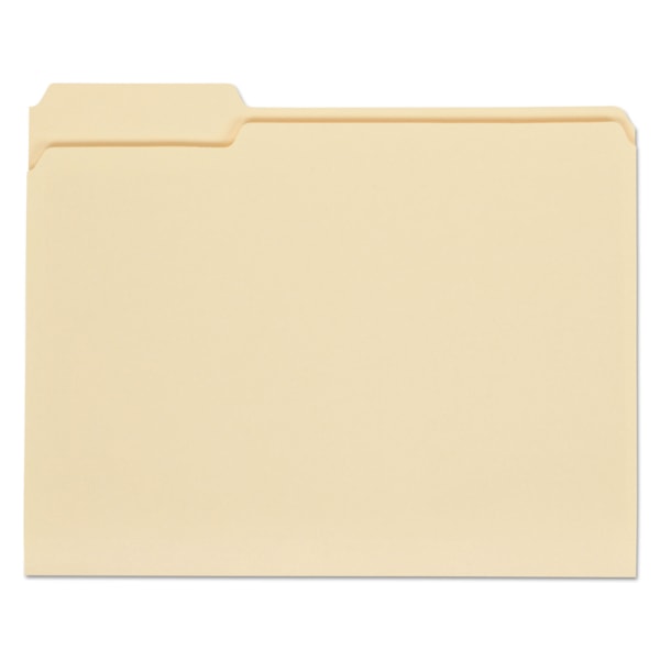 Letter Size Manila File Folders 1/3-Cut Tabs, Assorted Positions 100/Box