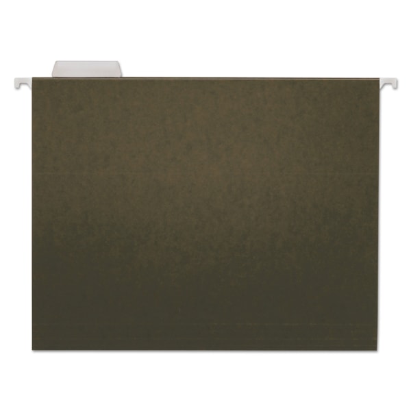 Hanging Letter Size File Folders 1/5-Cut Tab, Standard Green, 25/Box